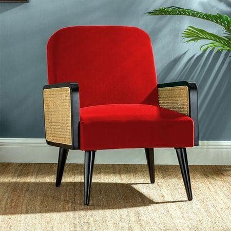 Haden Ratan Accent Chair in Red Colour