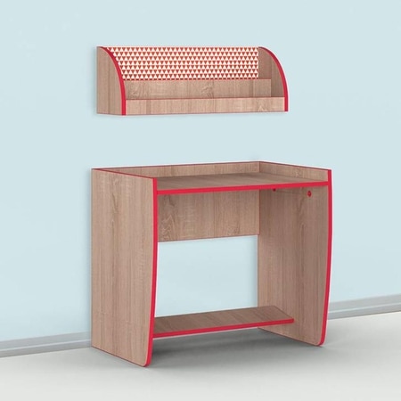 Curve Ball Study Table - Oak