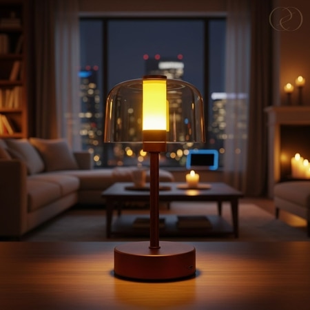 Modern Muse Table Lamp in Brown Color 3 Light Mode