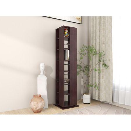 Shimada Engineered Wood Rotatable Book Shelf In Columbian Walnut Finish