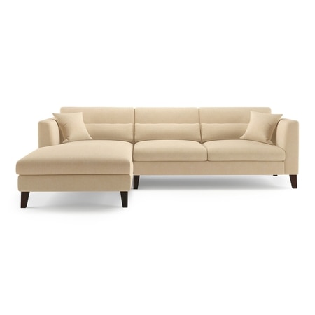 Lewis Sectional Sofa (Colour : Birch Beige, Cushion : Soft, Seater : Left Aligned 3 Seater + Left Aligned Chaise)