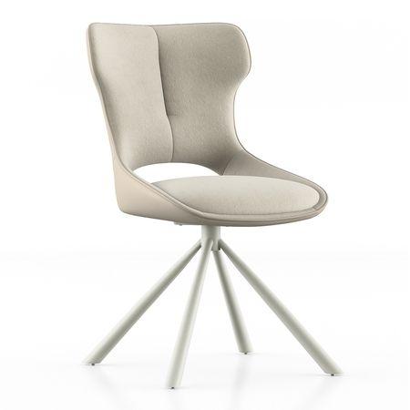 Tulip Swivel Dining Chair In Cream Colour
