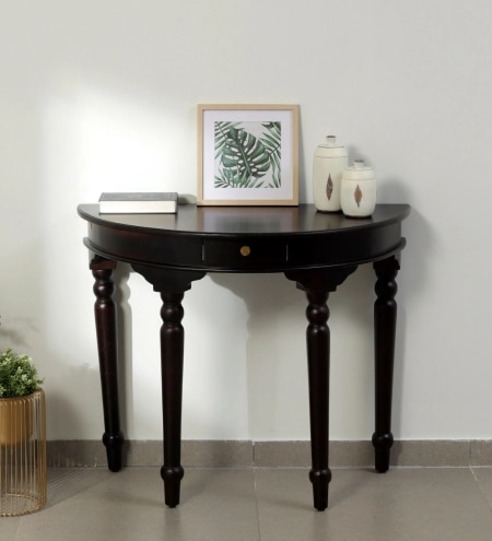 Abney Solid Wood Console Table in Walnut Finish