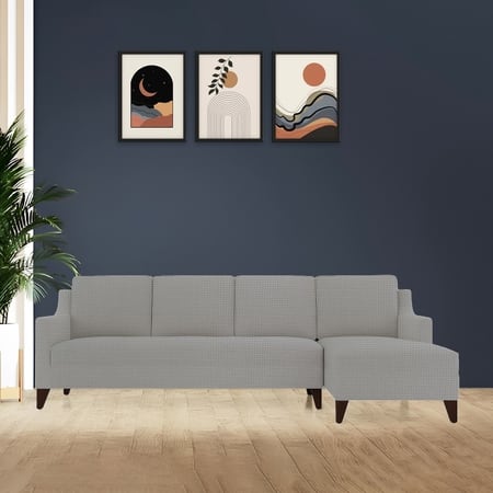 Right Aligned 3 Seater Right Aligned Chaise Light Grey Sofa Cover