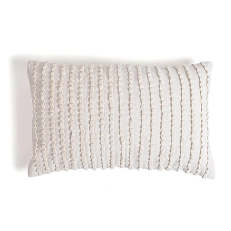 Embellished Ivory Lumbar Cushion Cover