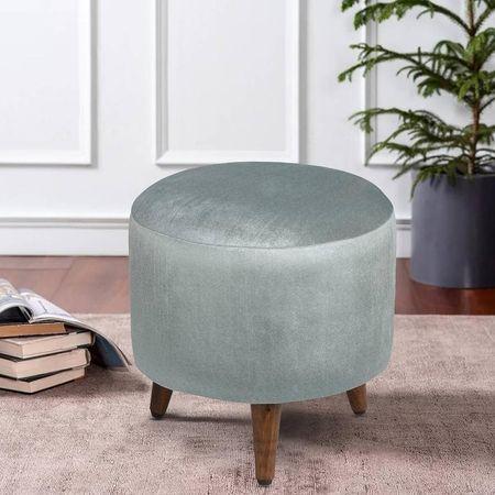 Ethan Solid Wood  Ottomon in  Grey Colour