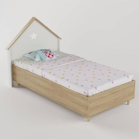 Dream House Engineered Wood Bed in Oak Colour