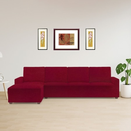 Left Aligned 3 Seater Left Aligned Chaise Magenta Sofa Cover