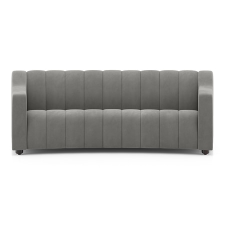 Sienna 3 Seater Fabric Sofa in Ash Grey Velvet Colour