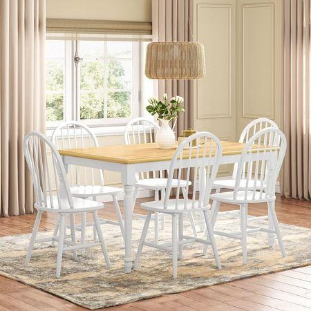 Roca Engineered Wood 6 Seater Dining Table In Two Tone Finish