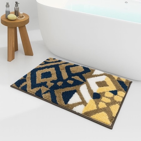 Luxe Home Macau Diamond Bath Mat (40x60 cm)- Taupe