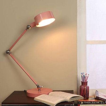 Elven - Pink Matte Pink Iron Tripe Adjustabel Study Lamp