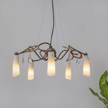 Nolan 5 Light White Glass Chandelier