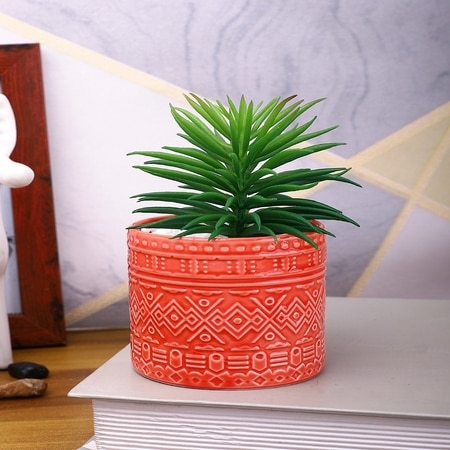Highly Attractive Faux Plant With A Designer Ceramic Pot