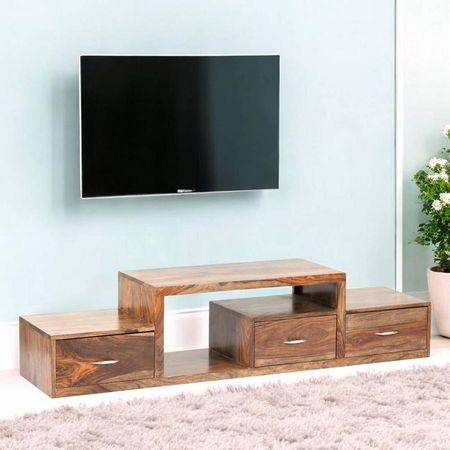 Vintara Sheesham Wood Contemporary TV Entertainment Unit for TV upto 60 inch in TEAK FINISH