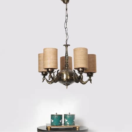 Devansh Gold Wall Mounted Lamp With Off-White Cotton Shade