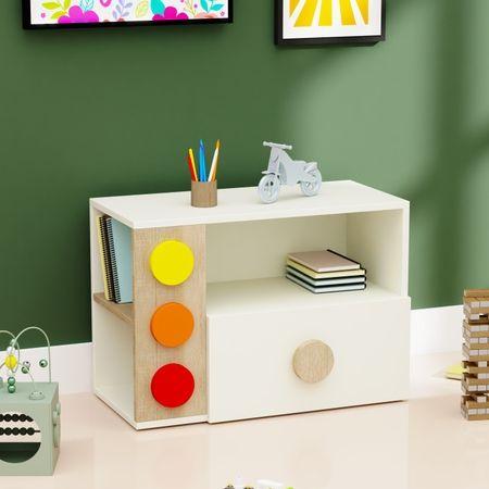 Building Blocks Storage Unit In White Colour