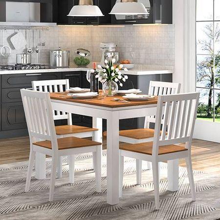 Diner 4 Seater Dining Table In Golden Oak Finish