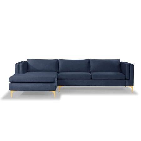 Brezza Sectional Fabric Sofa - Navy Blue