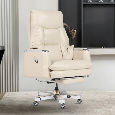 Magnus High Back Office Chair In Cream Colour