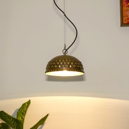 Aisha Antique Brass Metal Pendant Light