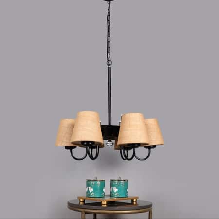 Devansh Black Wall Mounted Lamp With Off-White Cotton Shade