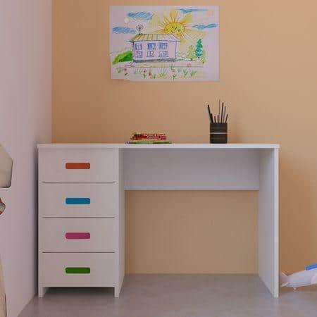 Casablanca Kids Multicolor Study Desk with 4 Drawers in Ivory Colour