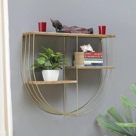 WOODENMOOD Half Round Wall Rack