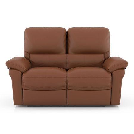 Bernice Two Seater Leatherette Recliner in Tan Colour