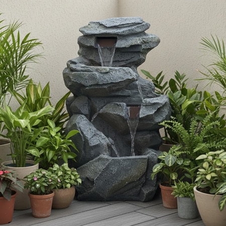 Rock Waterfall Water Fountain For Home and Garden