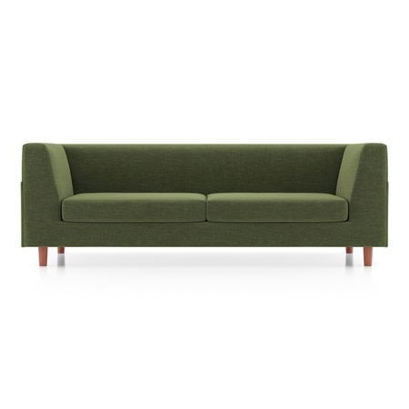 Rubik Essential 3 Seater Fabric Sofa In Moss Green