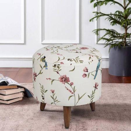 Oliver Solid Wood  Ottomon in  Multicolor Colour