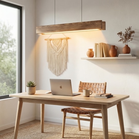 Synergy 48 Brown Solid Wood Single Hanging Light