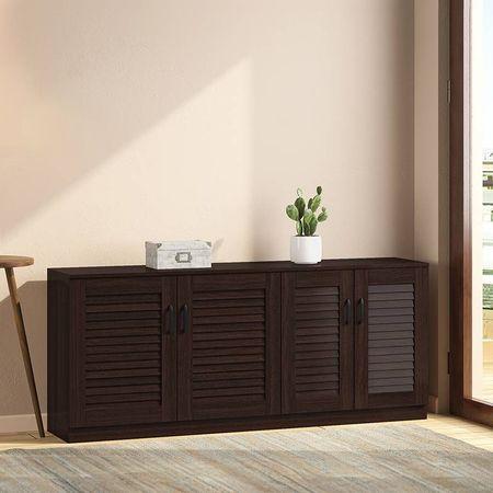 Bennis 21 Pair Shoe Rack in Dark Walnut Finish