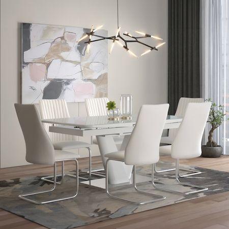 Ingrid Leatherette Dining Chair Set Of 2 In White Colour