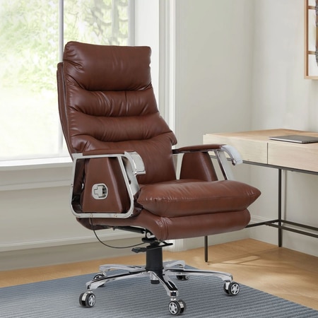 Fortuna Leatherette Executive Chair In Brown Colour
