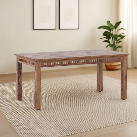 Fidora 6 Seater Dining Table In Teak Finish
