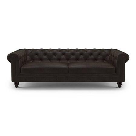 Winchester 3 Seater Leatherette Sofa in Chocolate Colour