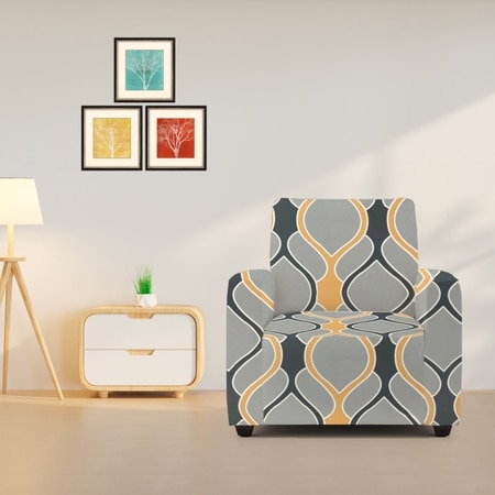 1 Seater Greyish Diamond Sofa Cover