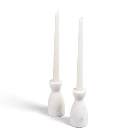 Turned Marble Candle stands -set of 2
