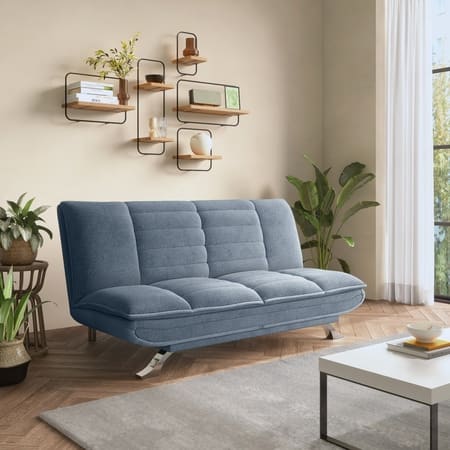 Edo 3 Seater Click Clack Sofa Cum Bed In Ocean Weave Colour