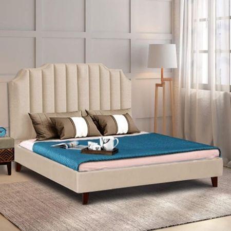 Eliana Engineered Wood Queen Size Non Storage Bed In Honey Oak Finish