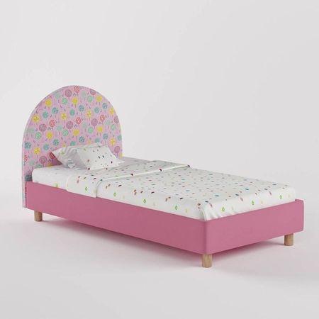 Shoodle Engineered Wood Bed in Pink Colour