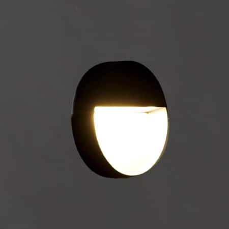 Nilsa Round Surface Led Outdoor Foot Light In Black Finish
