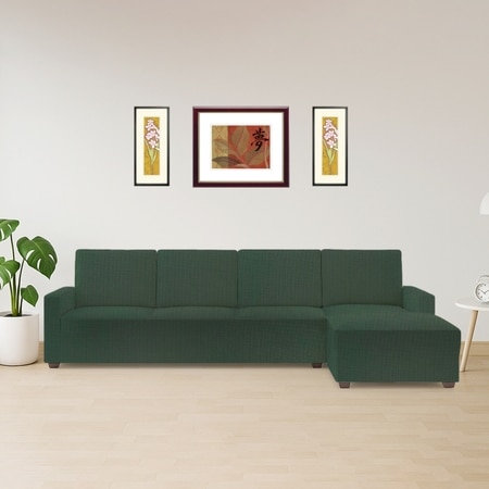 Right Aligned 3 Seater Right Aligned Chaise Olive Green Sofa Cover