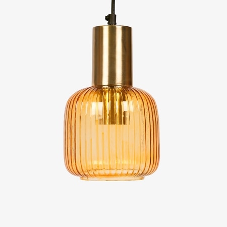 Chi Cluster Glass Hanging Lamp of 3 in Gold Finish