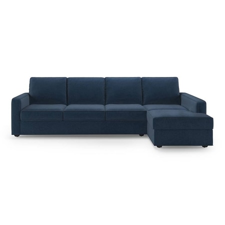 Apollo Sofa (Colour : Lapis Blue, Cushion : Soft, Back Type : Regular, Seating Capacity : Right Aligned 3 Seater + Right Aligned Chaise)