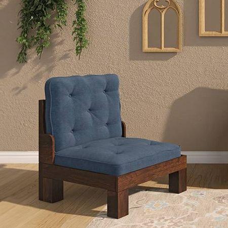 Faria Wooden Sofa (Midnight Indigo Blue)