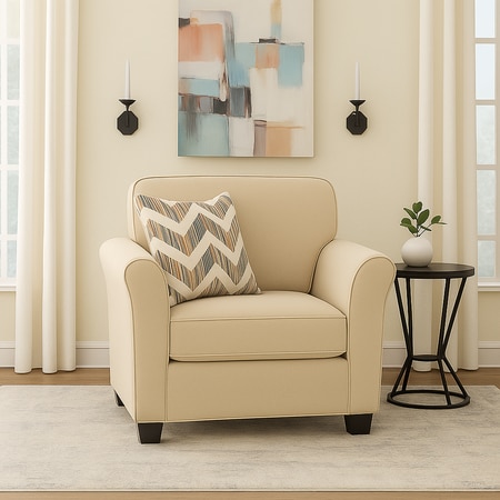 Sehran 1 Seater Sofa In Fabric Cream Color