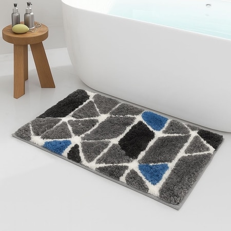 Luxe Home Macau Trangle Bath Mat (40x60 cm)- Grey